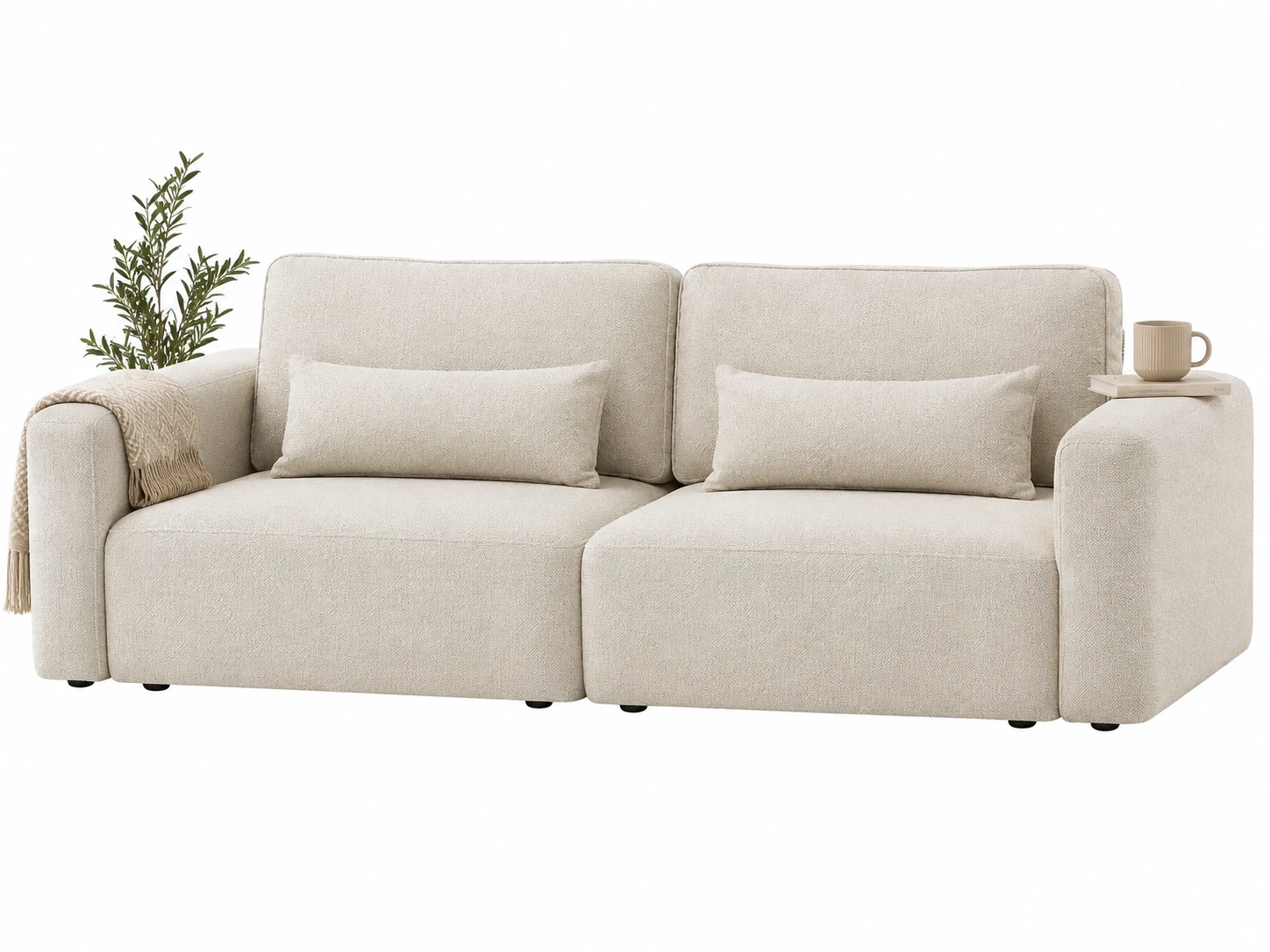 Sofa contemporaneo bouclette marfil-Urbanoura