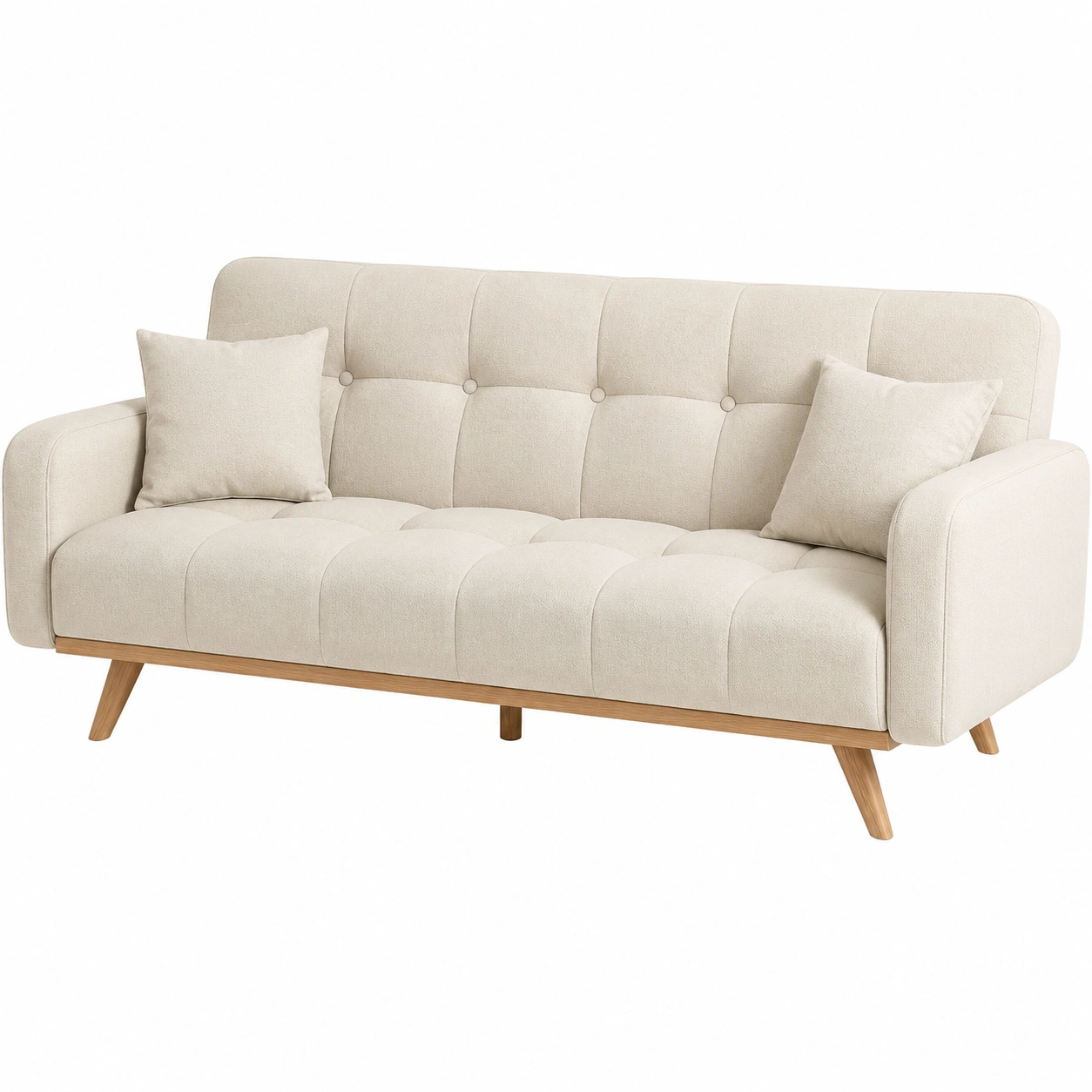 Sofa Cama Nordic Beige Minimalista-Urbanoura