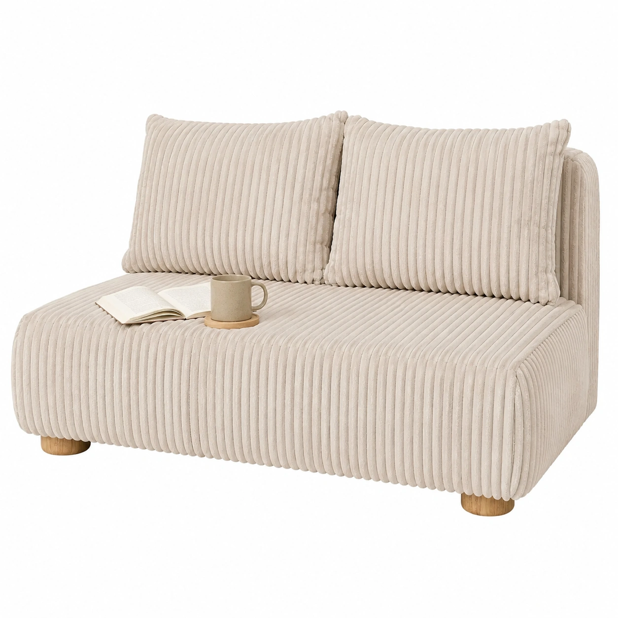 Sofa modular acanalado beige moderno-Urbanoura