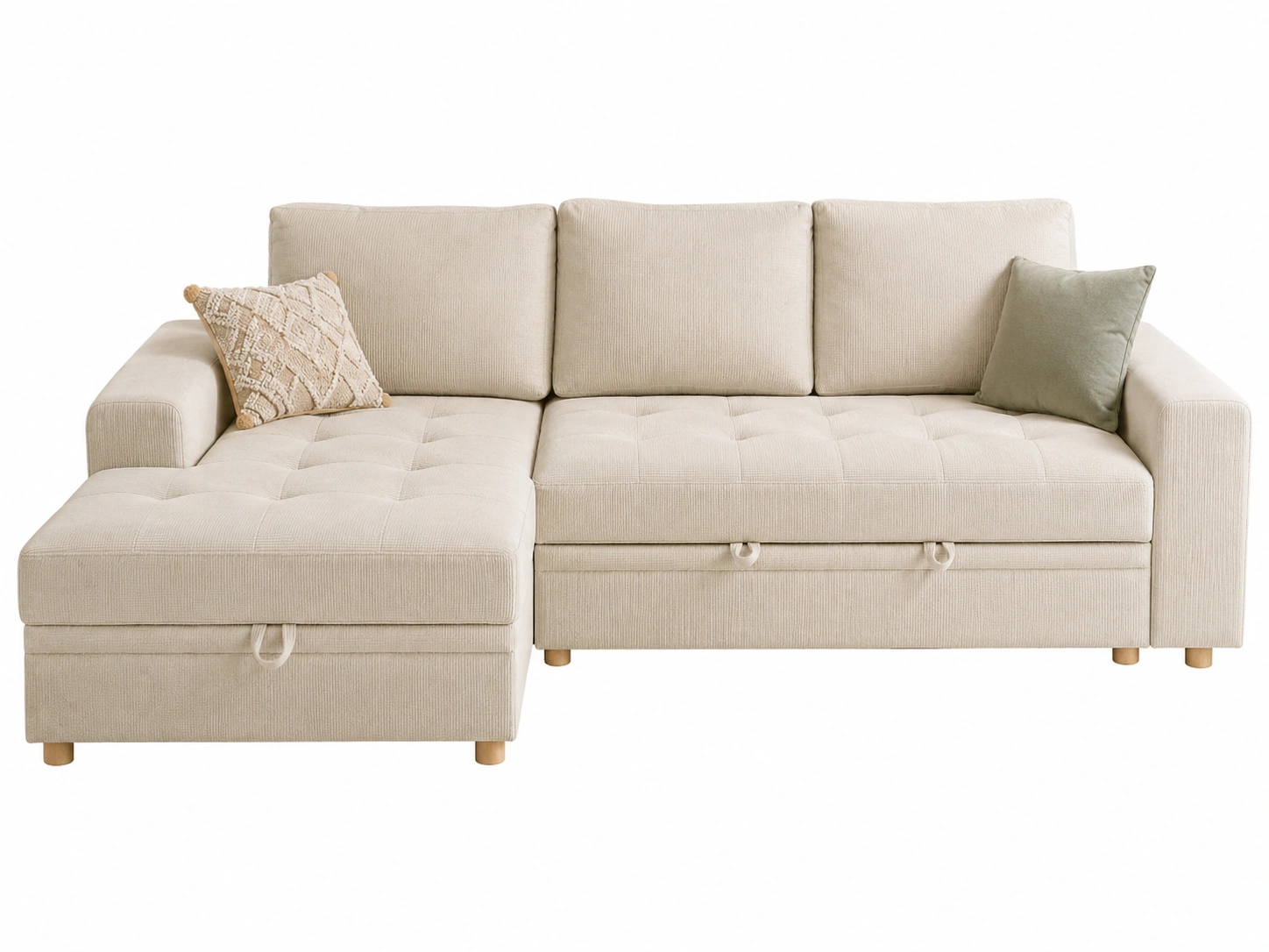 Sofa Chaise Longue Nordic Crema Suave-Urbanoura