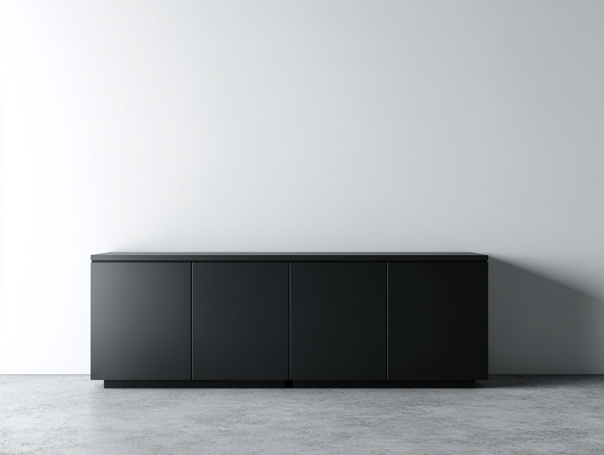 Mueble recibidor mueble madera 180x40x70 cm negro diseño moderno almacenamiento entrada-Ralinvodecor