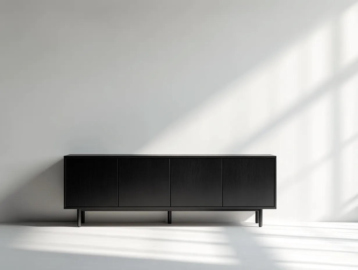 Mueble recibidor madera 180x40x70 cm - negro - diseño moderno-Ralinvodecor