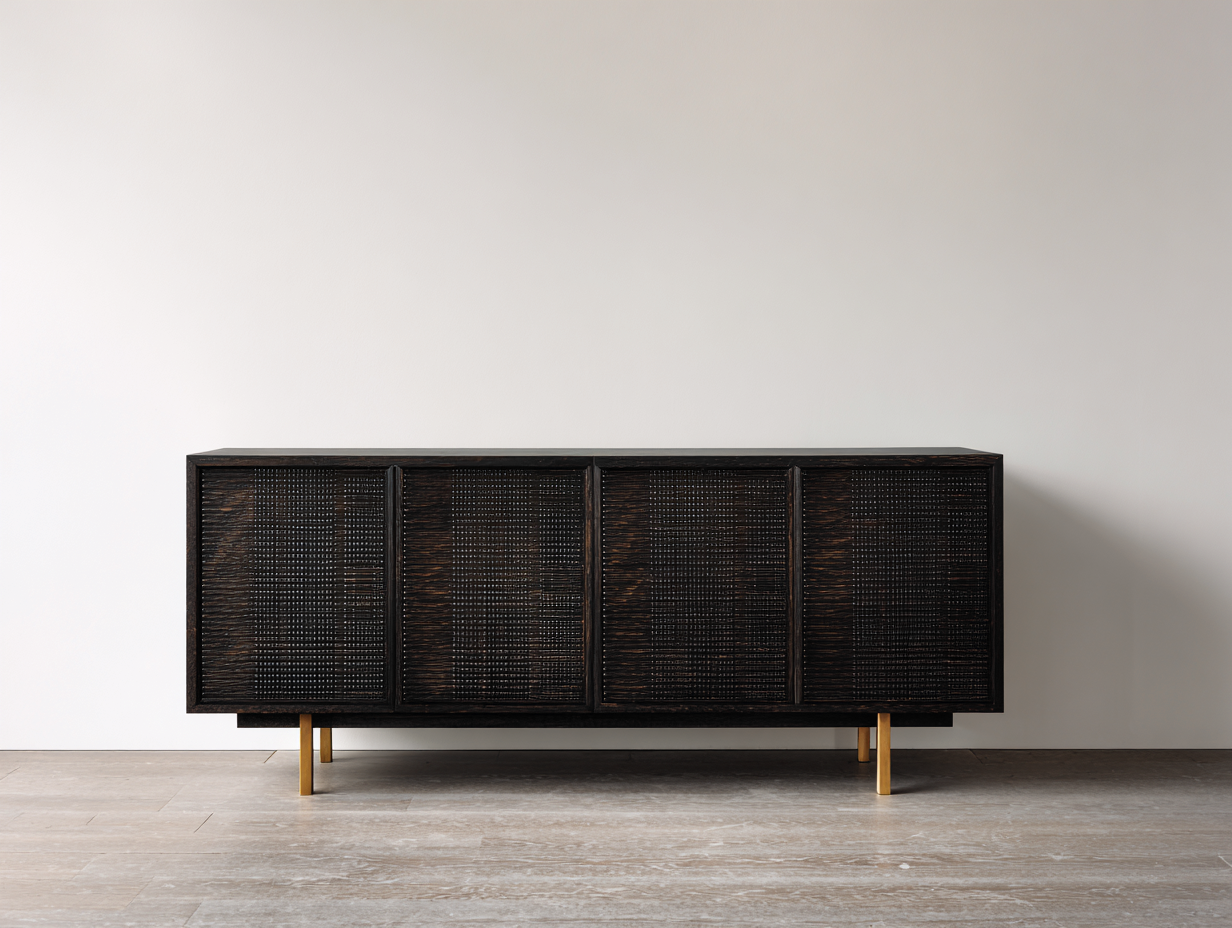 Mueble recibidor aparador de madera 160x40x80 cm - color negro - diseño moderno-Ralinvodecor
