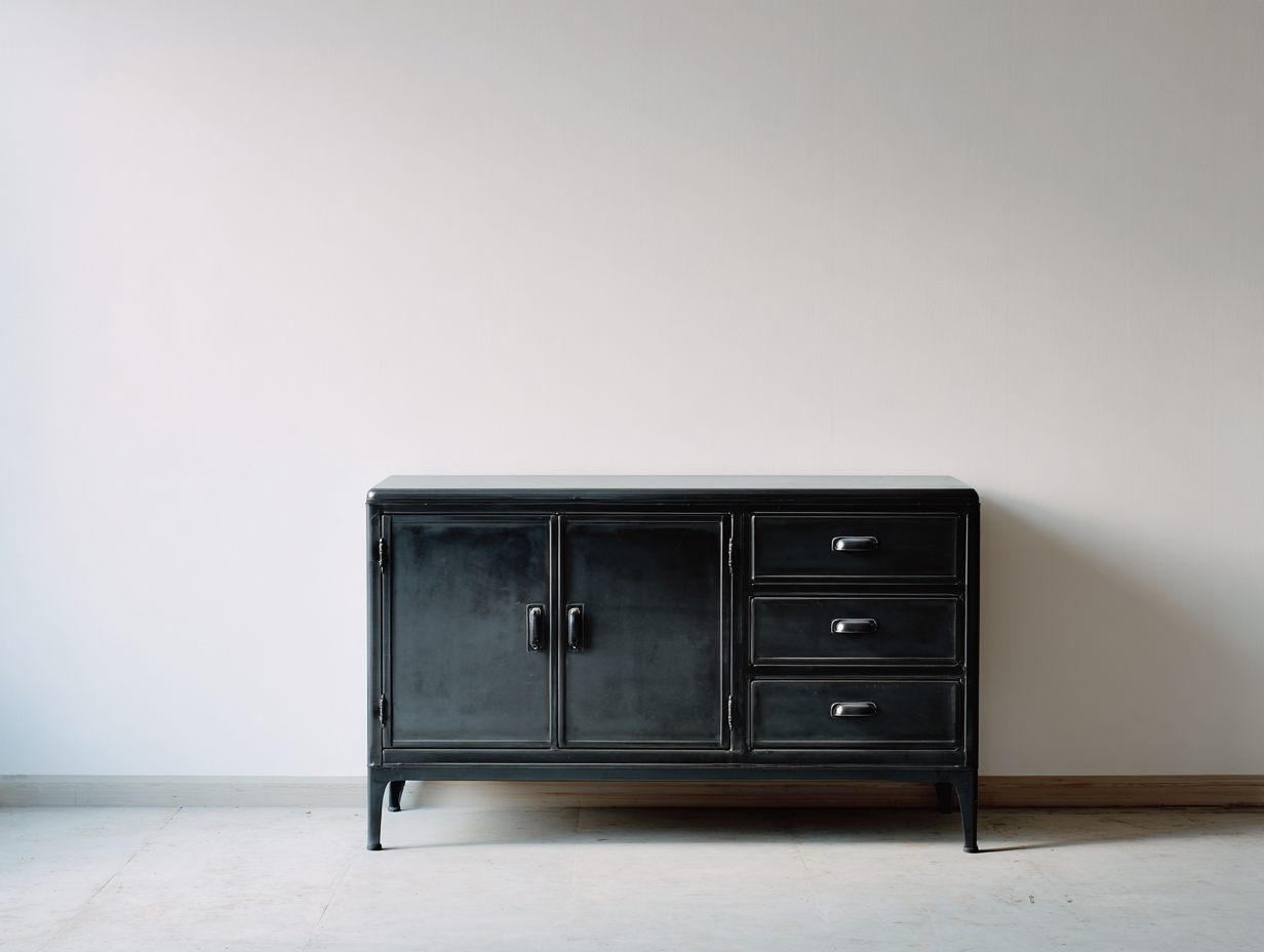 Mueble recibidor metal 140x40x80 cm - color negro - estilo industrial moderno-Ralinvodecor