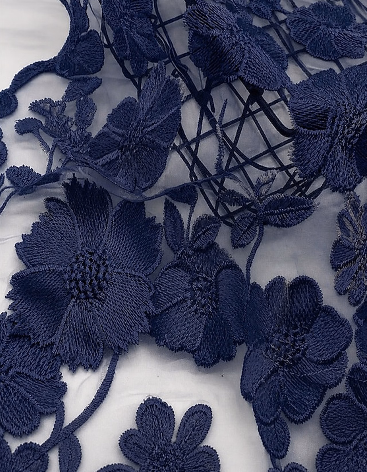 Navy Blue Lace And Chiffon Jumpsuit