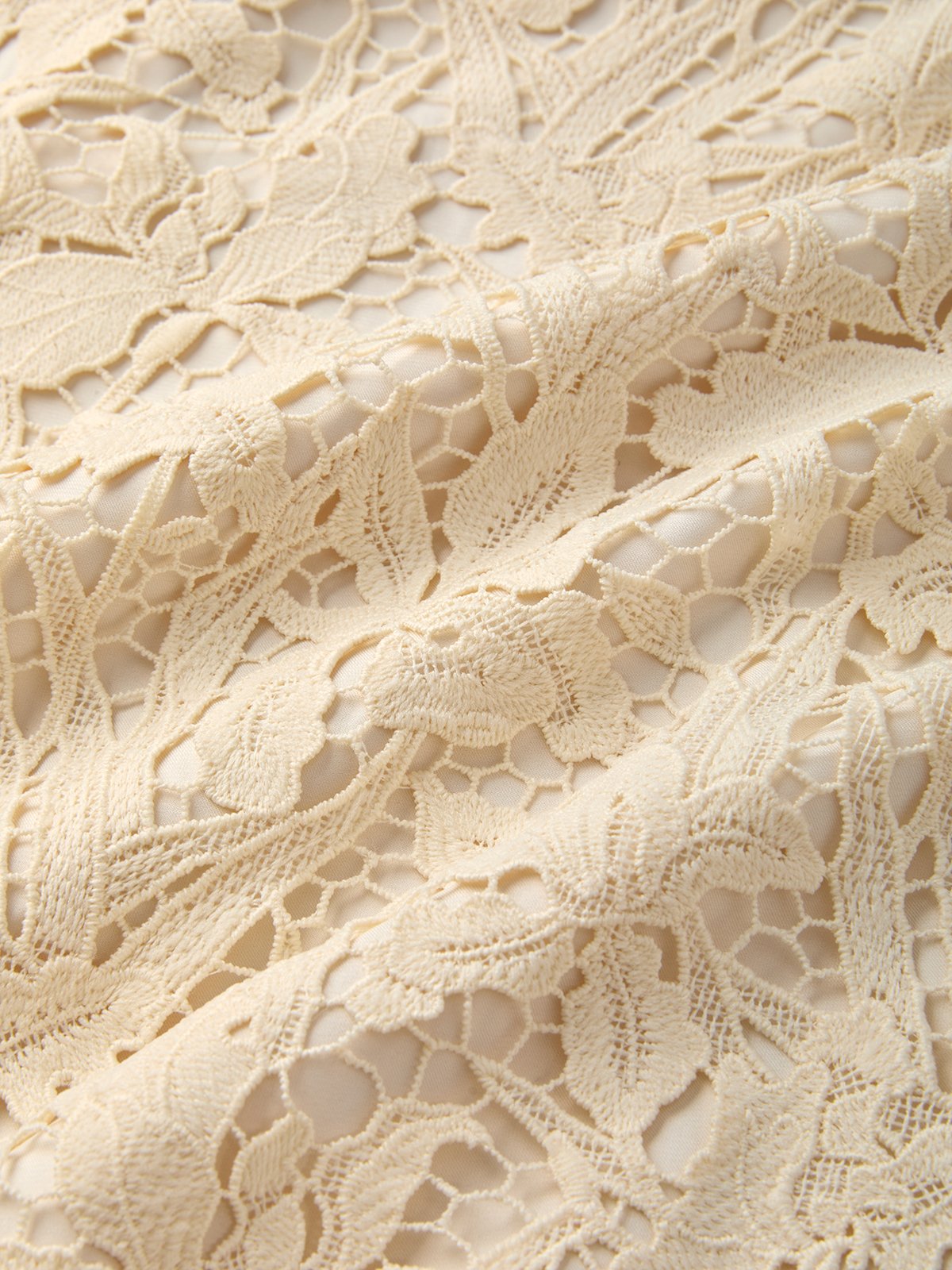 Beige Mesh Lace Asymmetrical Short Sleeve Mermaid Floor Length Dress