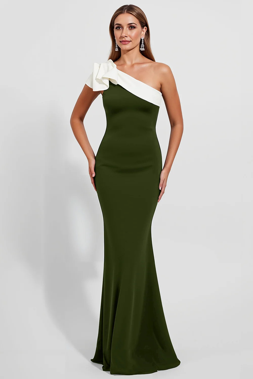 One Shoulder Mermaid Black Tie Dress