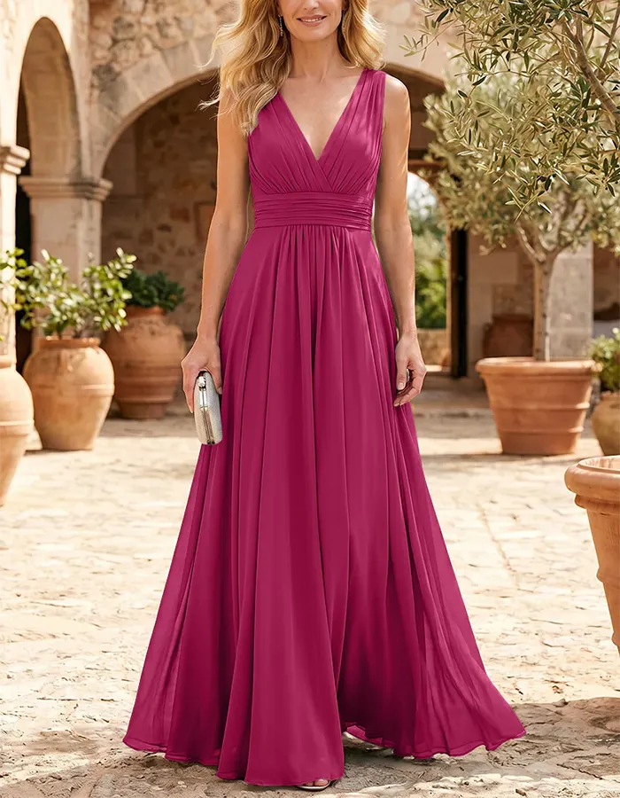 Navy Blue Sleeveless Chiffon Maxi Dress