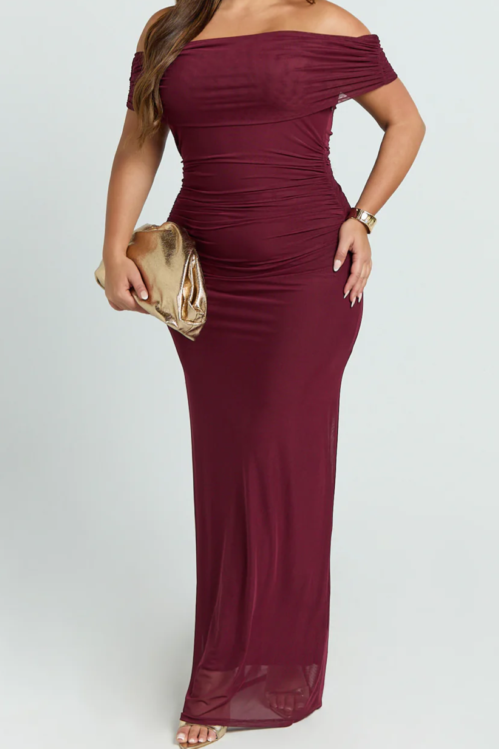Burgundy Red Bodysuit Dress