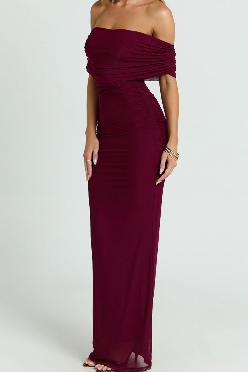Burgundy Red Bodysuit Dress