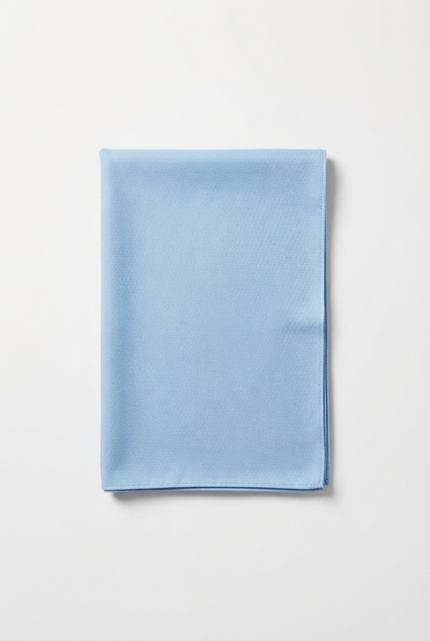Minimalist lightblue modal scarf neatly draped on an off-white studio background