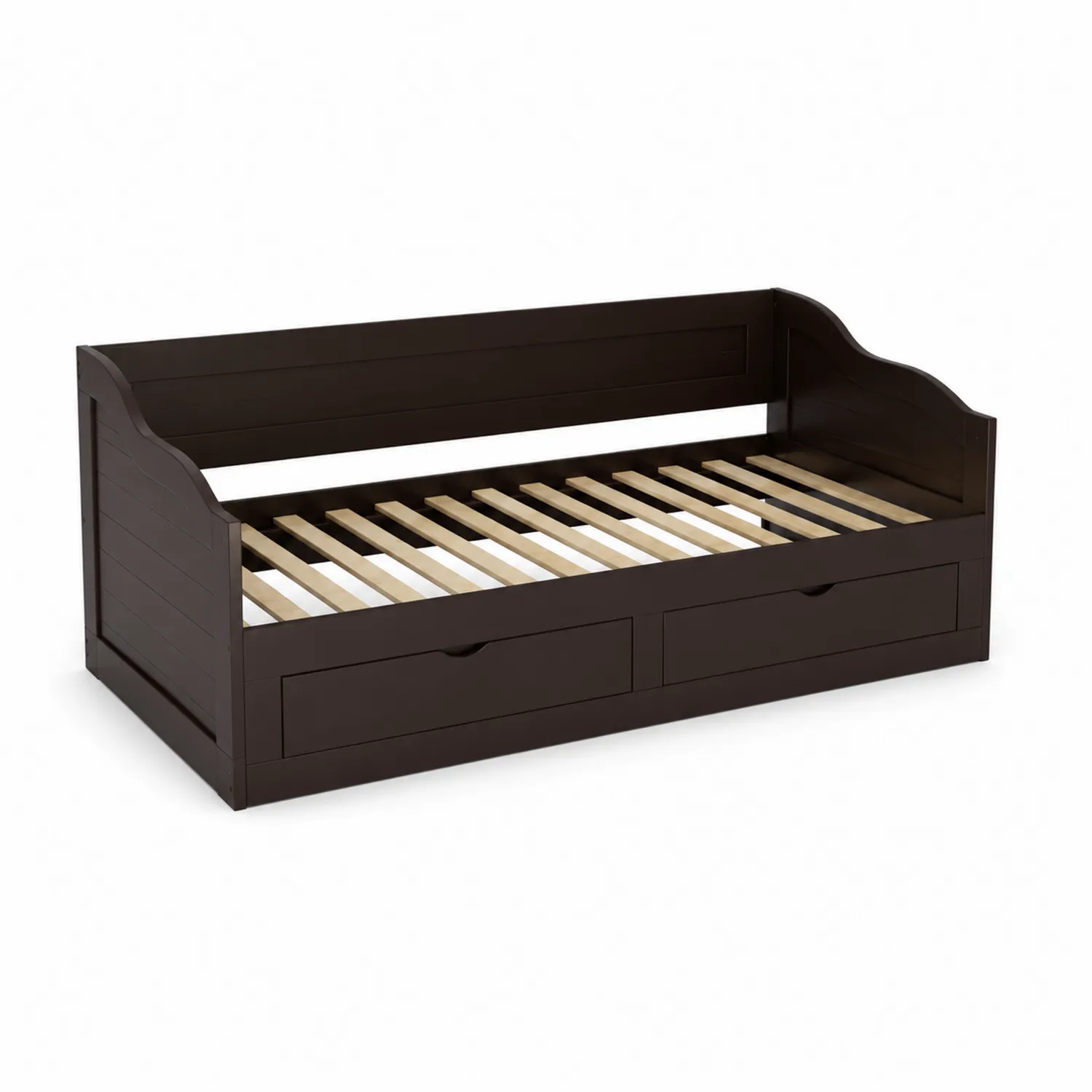Cama nido de madera de pino marrón con cajones 200x90 cm