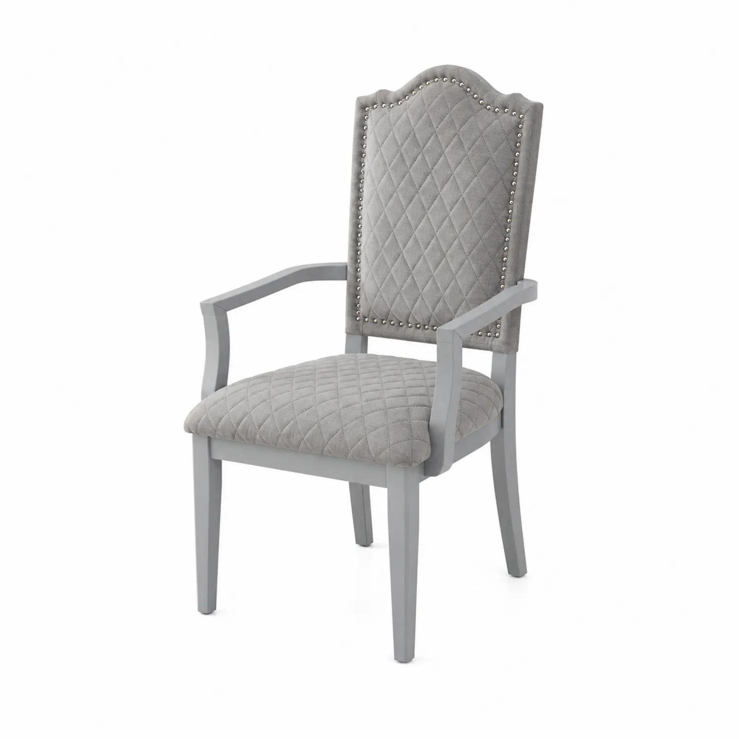 Silla de Madera con Tapizado en Poliéster Gris