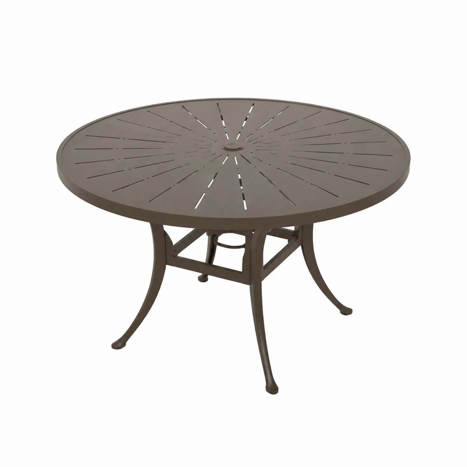 Mesa redonda de aluminio para exteriores 120 cm Marrón