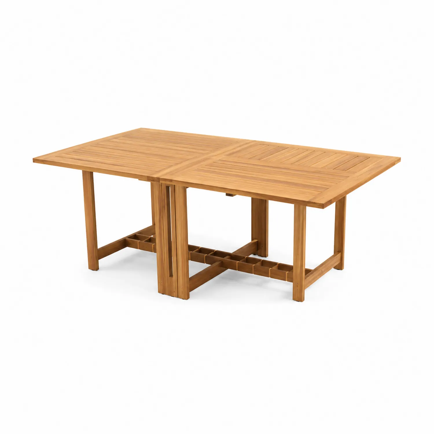 Mesa extensible de madera de teca 180x100 cm Marrón