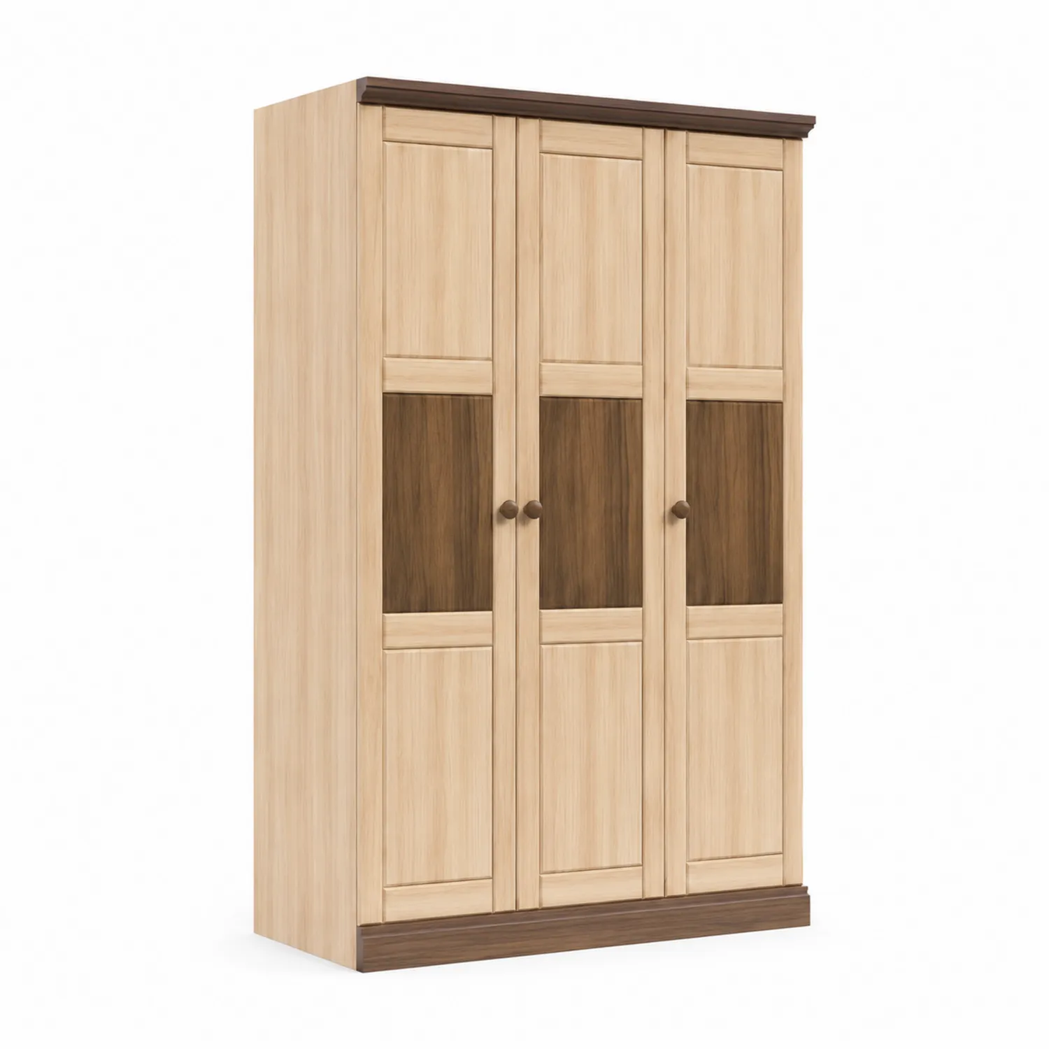 Armario de madera con 4 puertas en dos tonos 120x50x200 cm