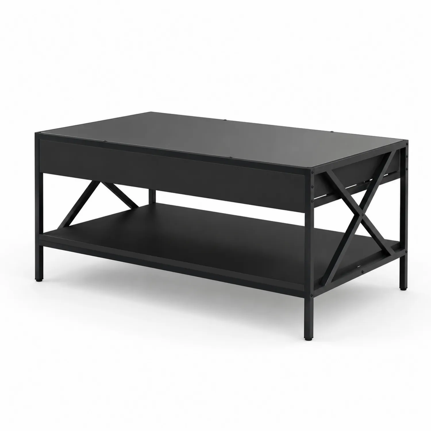 Mesa de centro acero negra 120x60x45 cm