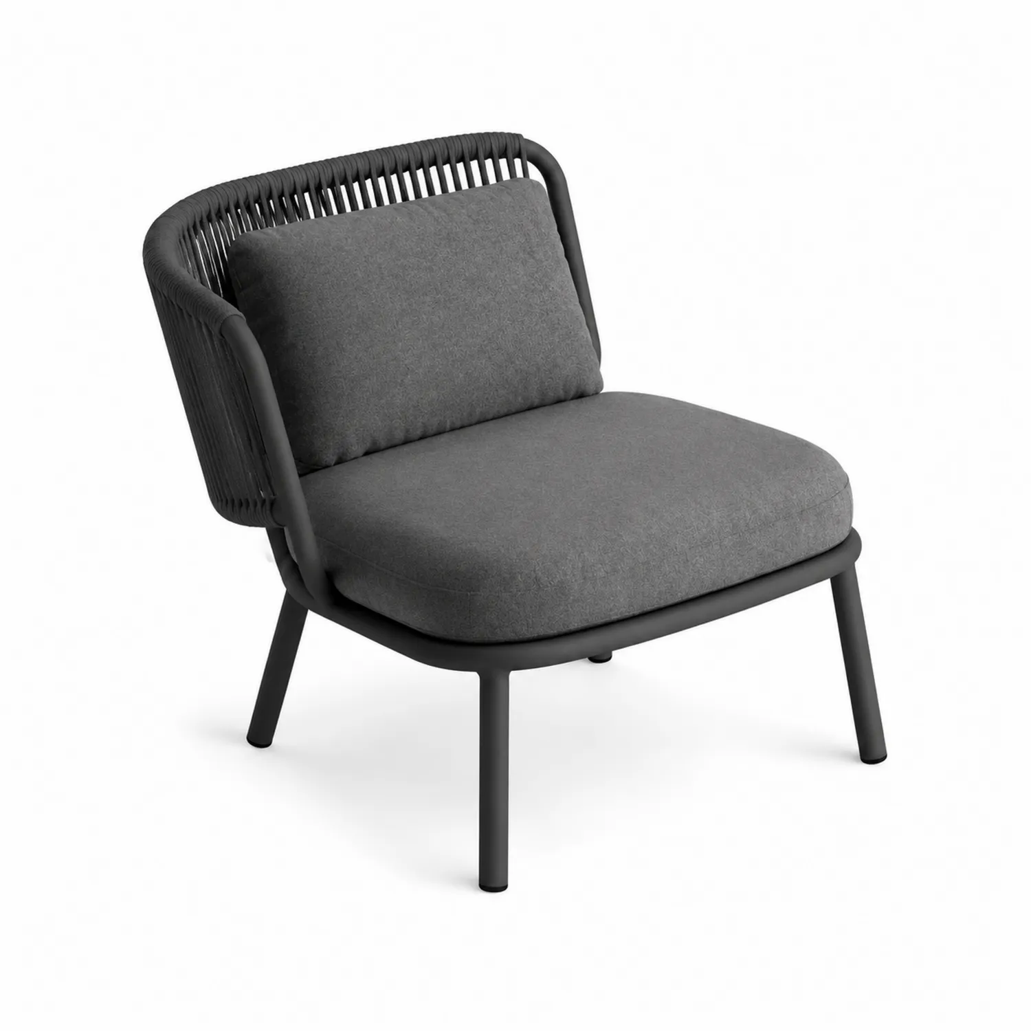 Sillón de Exterior de Aluminio y Poliéster Gris