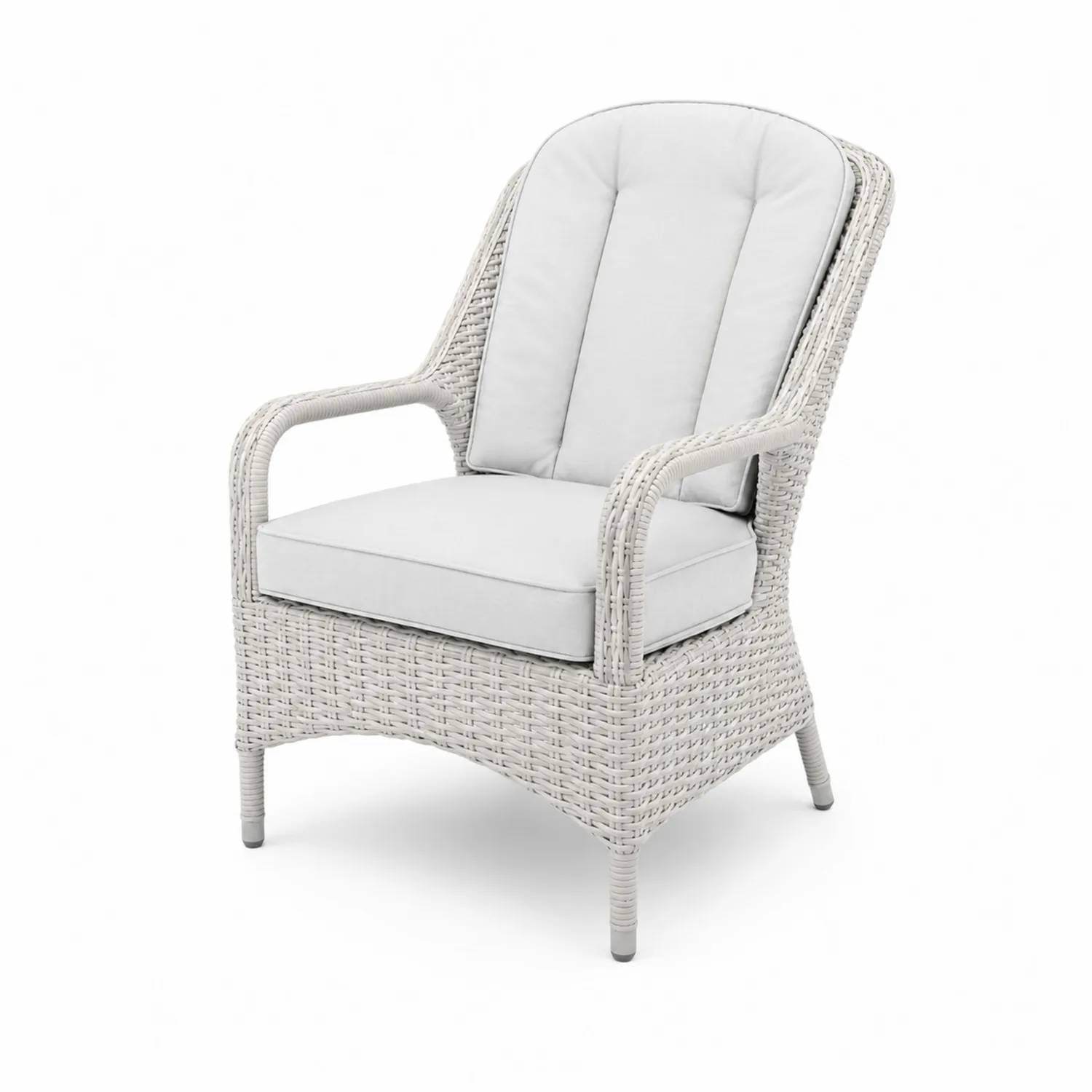 Silla de mimbre sintético con cojines, Blanco, 80 cm x 60 cm x 90 cm