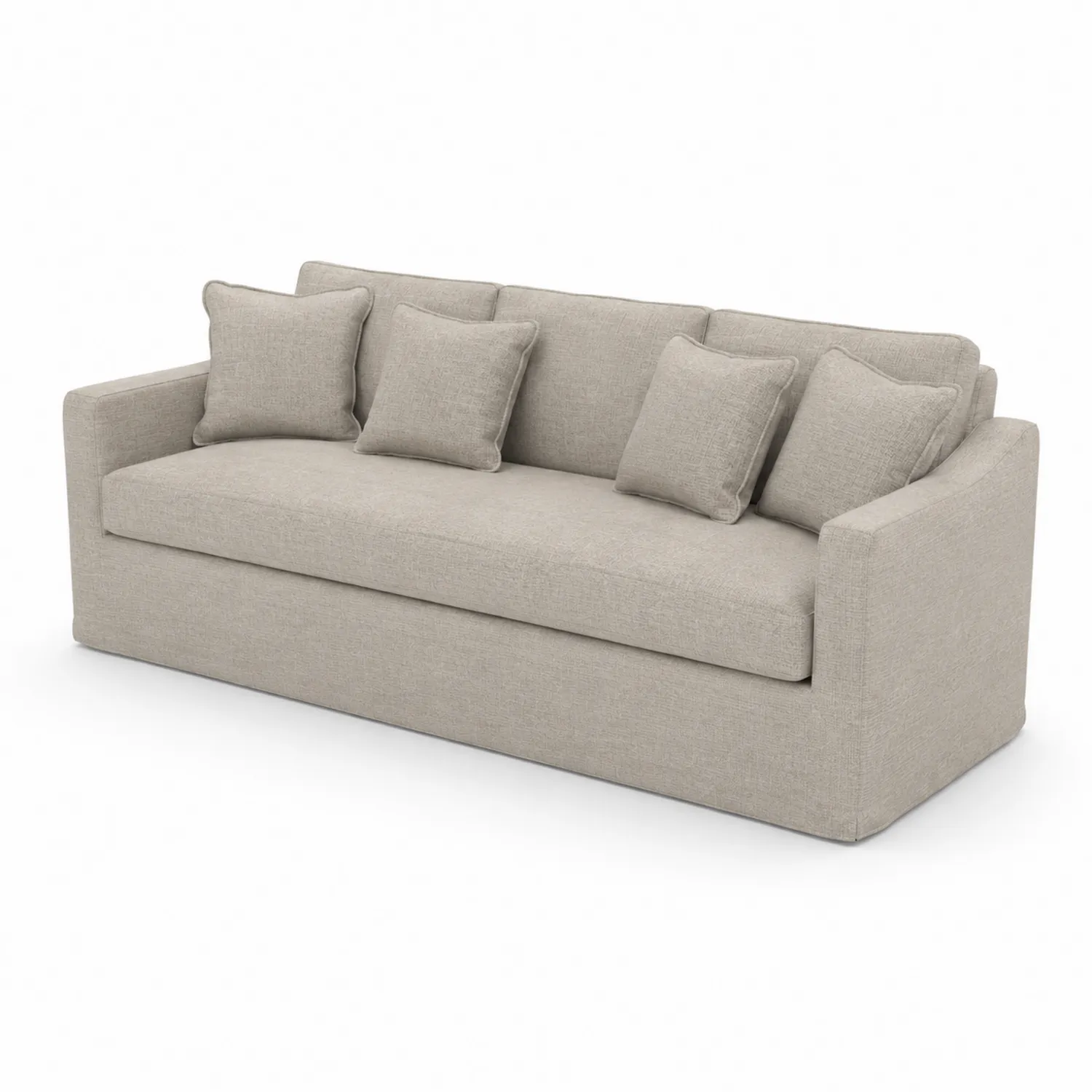 Sofá de tres plazas tela beige 210x90x85 cm