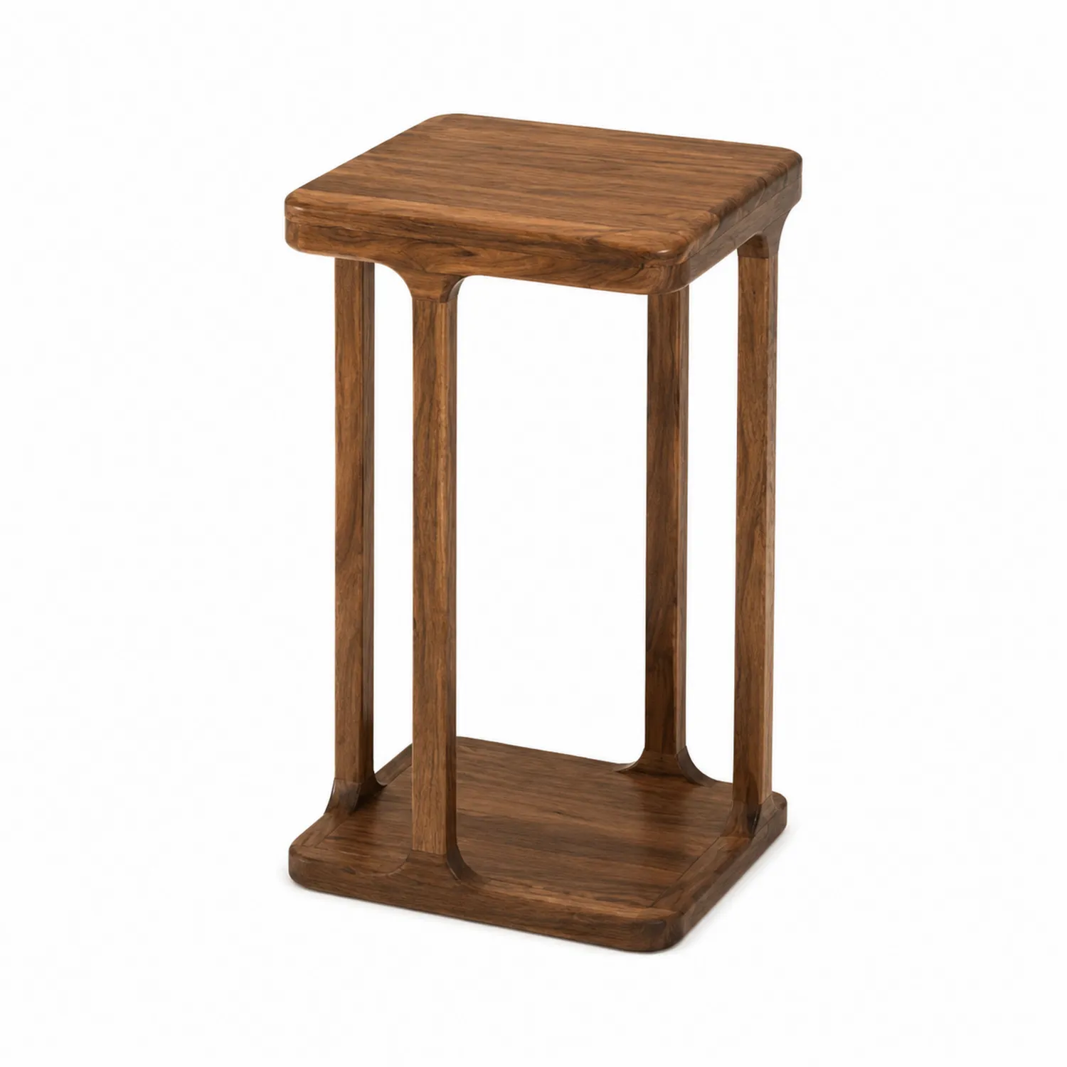 Mesa auxiliar de madera maciza marrón