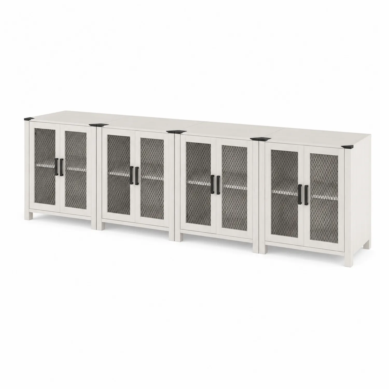Aparador de Madera MDF con Puertas de Malla Metálica 200 cm