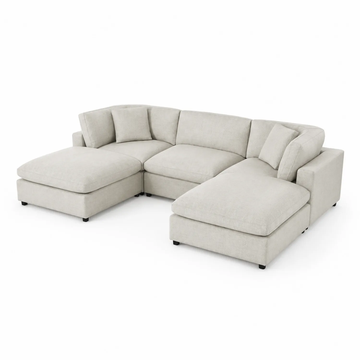 Sofá Modular en L de Tela Beige