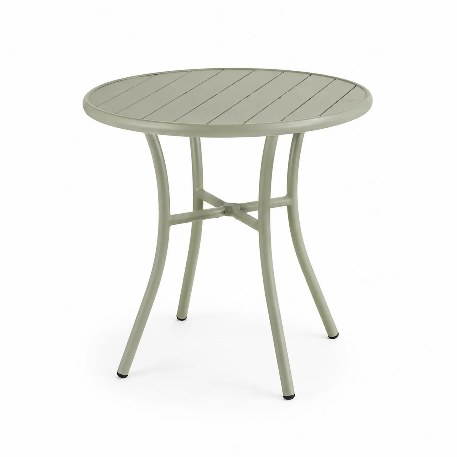 Table de jardin ronde en métal 70 cm Vert Cendré