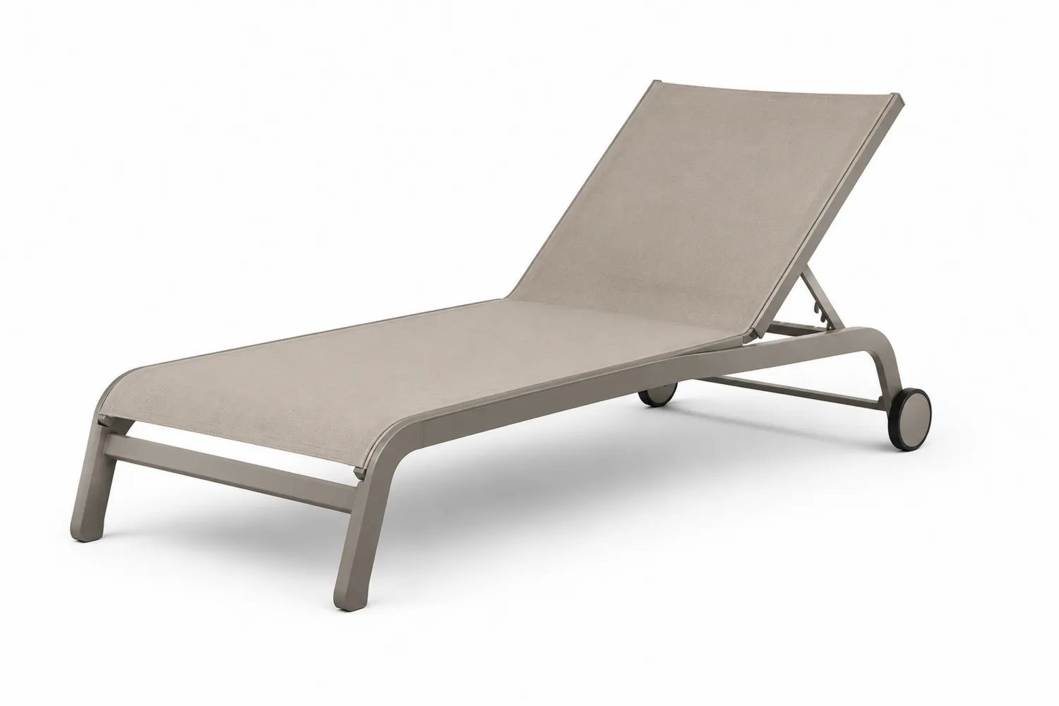 Chaise longue extérieure en aluminium et textilène beige