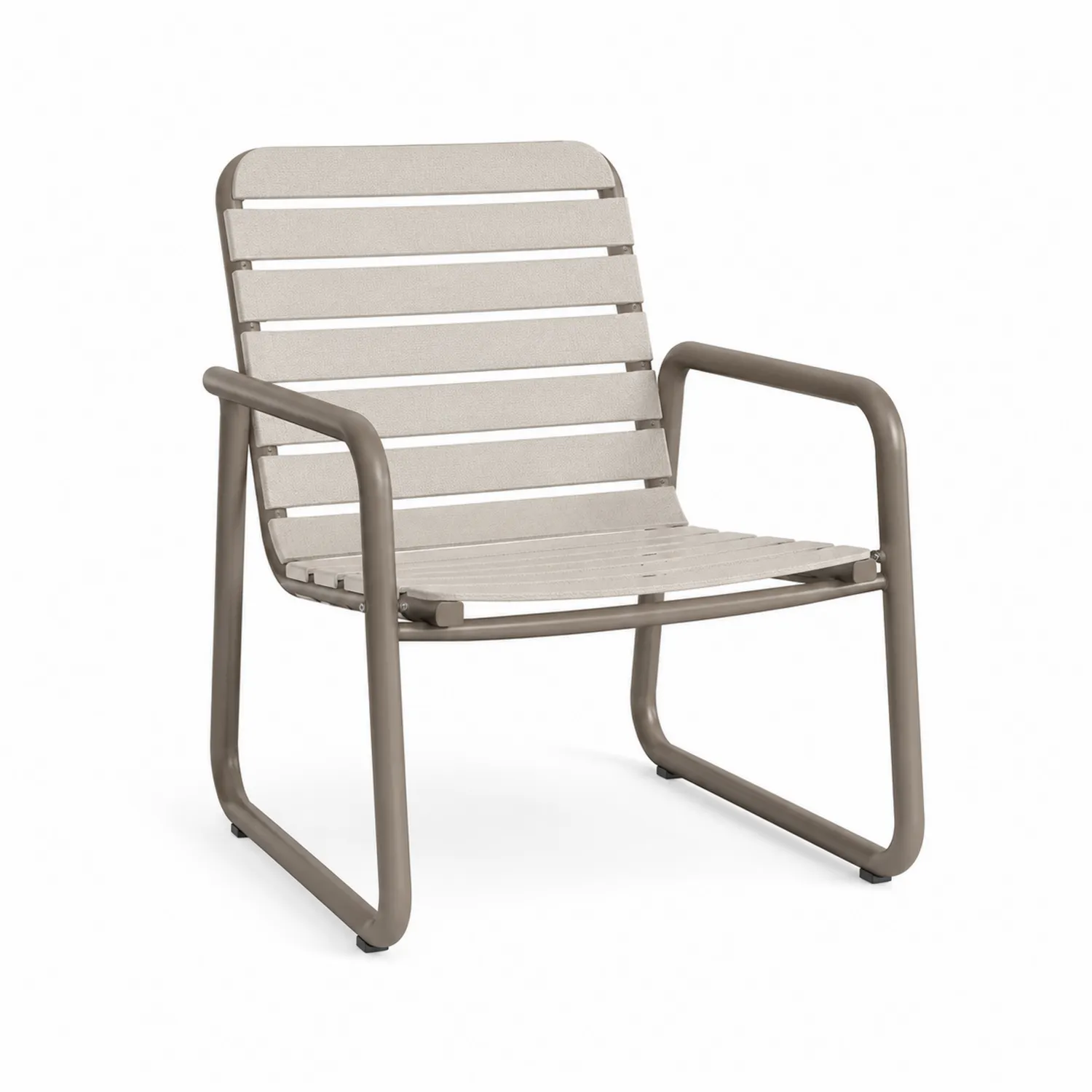 Chaise en Métal Beige pour Extérieur 70x62x76 cm