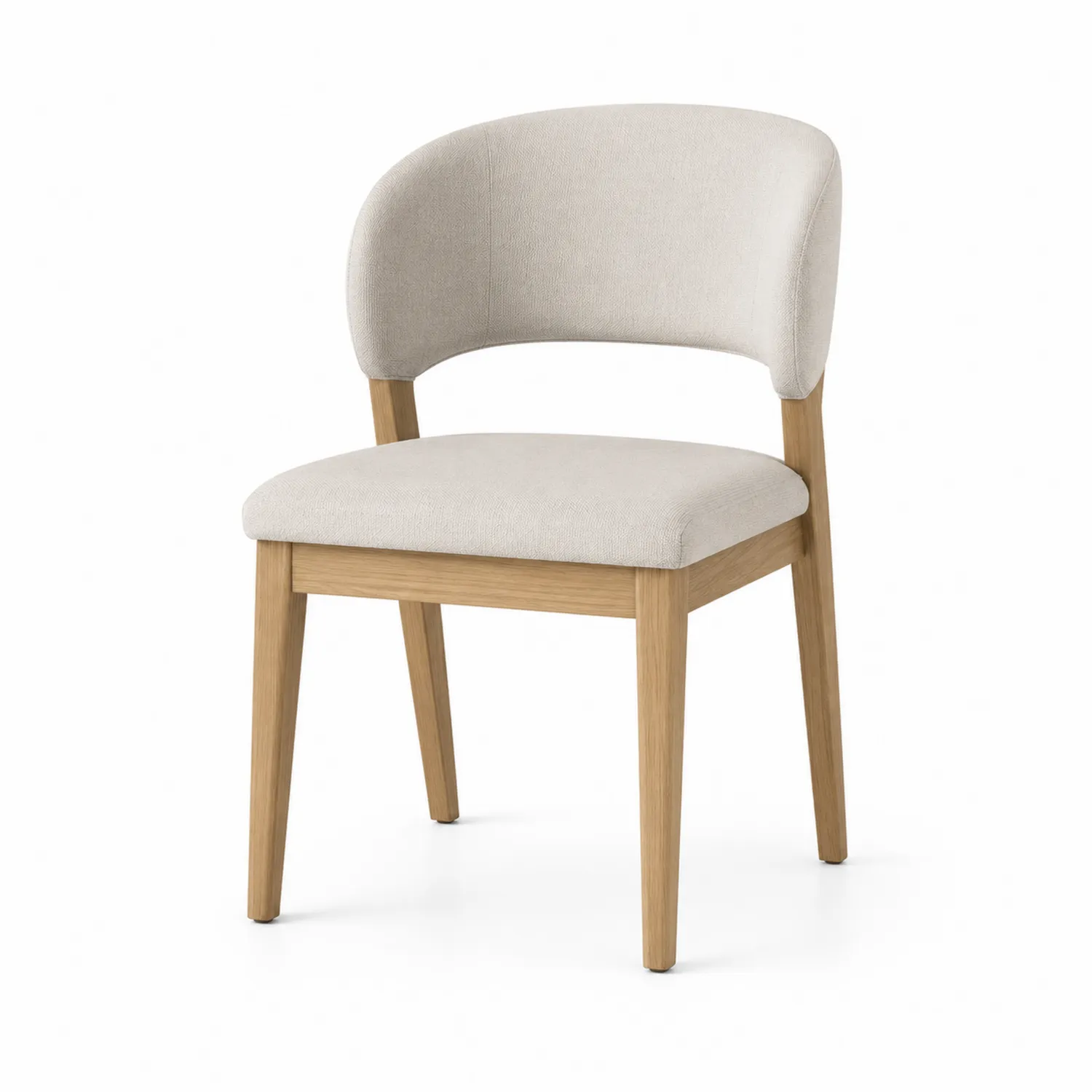 Chaise en bois et tissu en polyester Beige