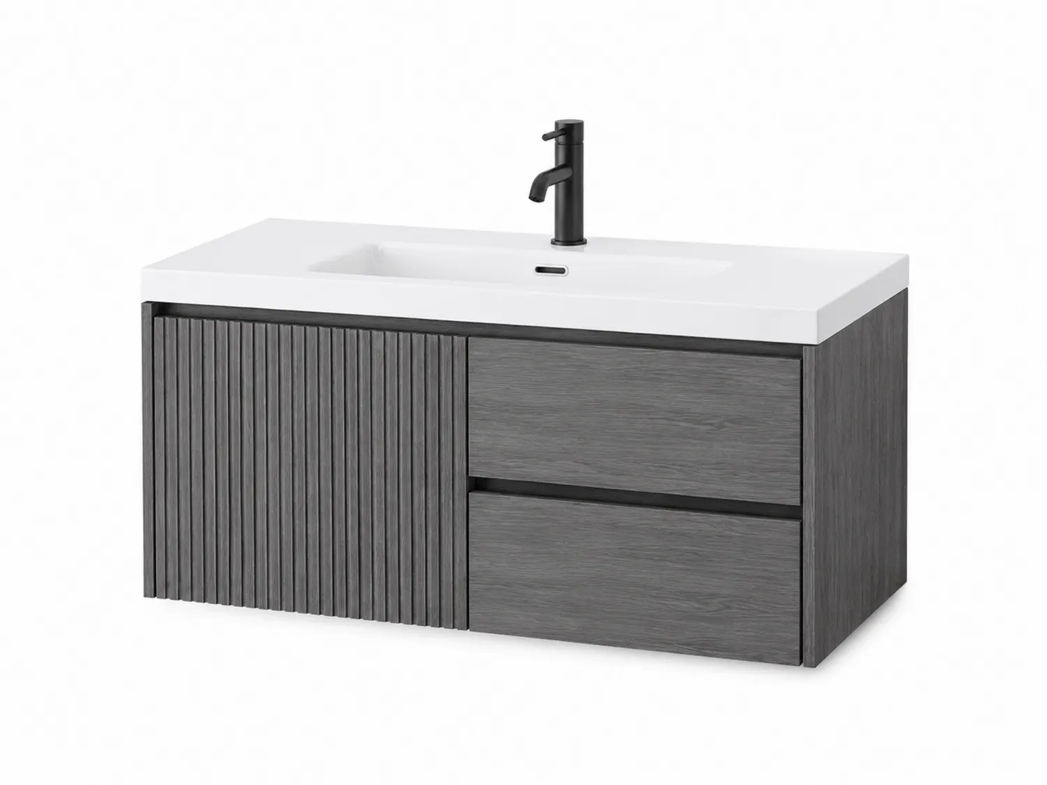Meuble en MDF avec Lavabo Rectangulaire 120x55x45 cm Gris