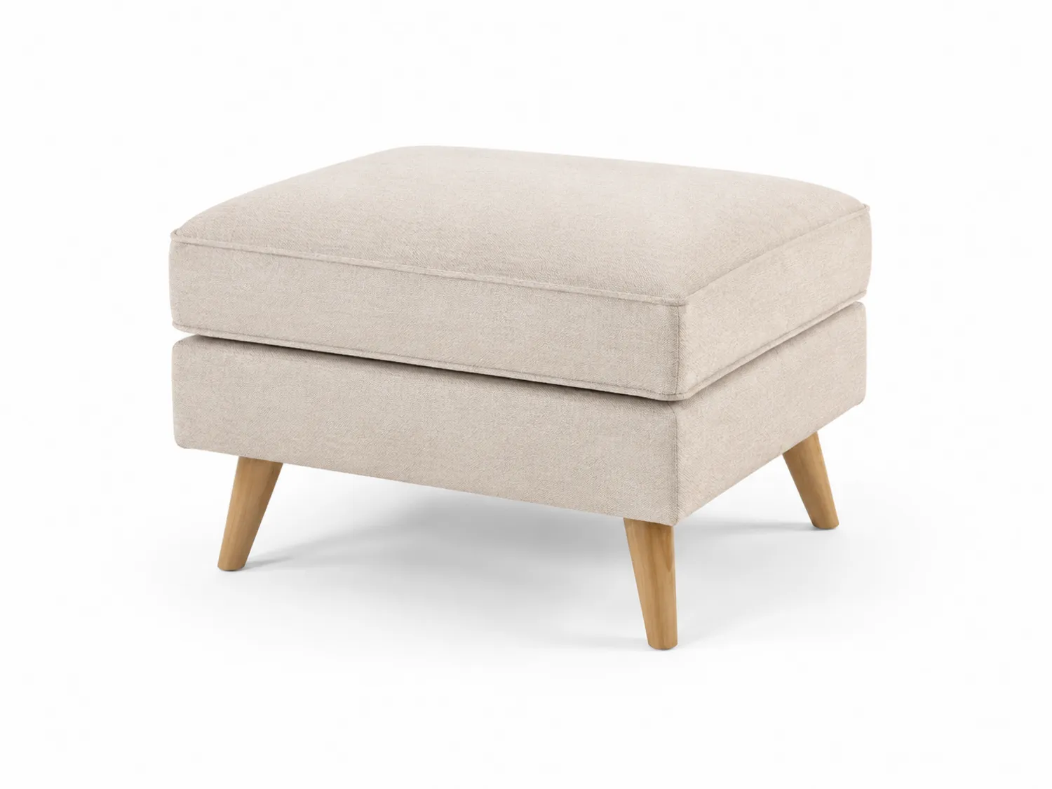 Pouf repose-pieds en bois et polyester Beige