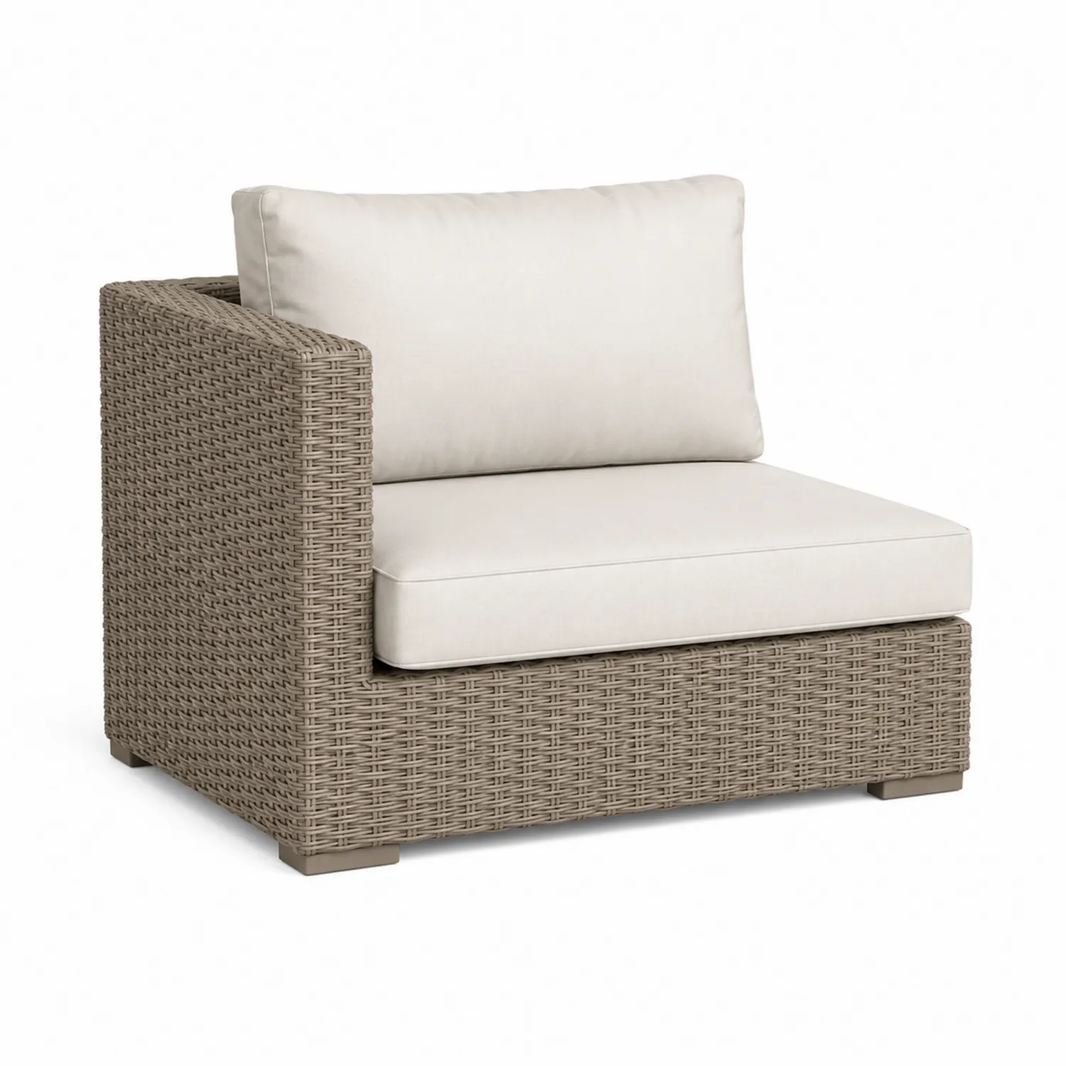 Fauteuil de jardin en rotin avec coussins polyester beige 80x80x72 cm