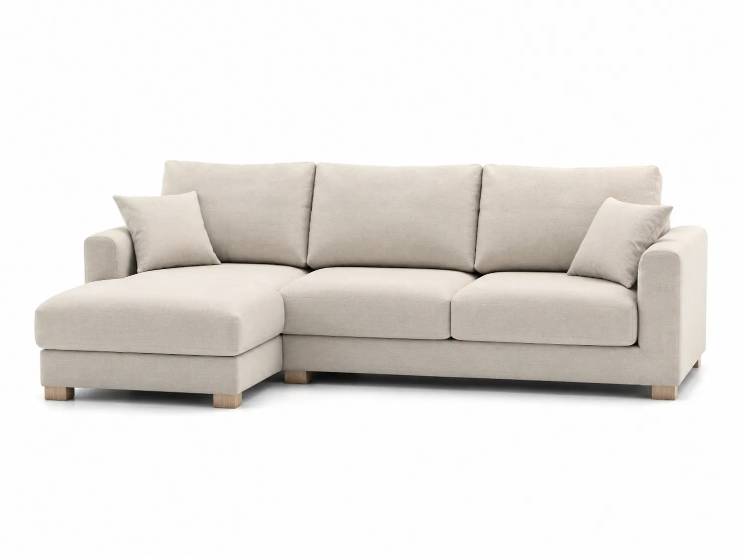 Canapé modulaire en tissu avec méridienne à gauche 230x160 cm Beige