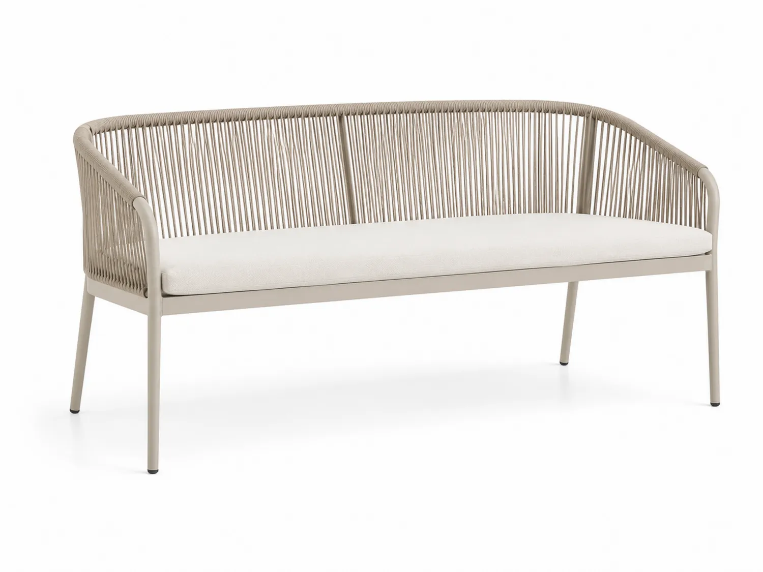 Banc d'extérieur en aluminium et corde polyester