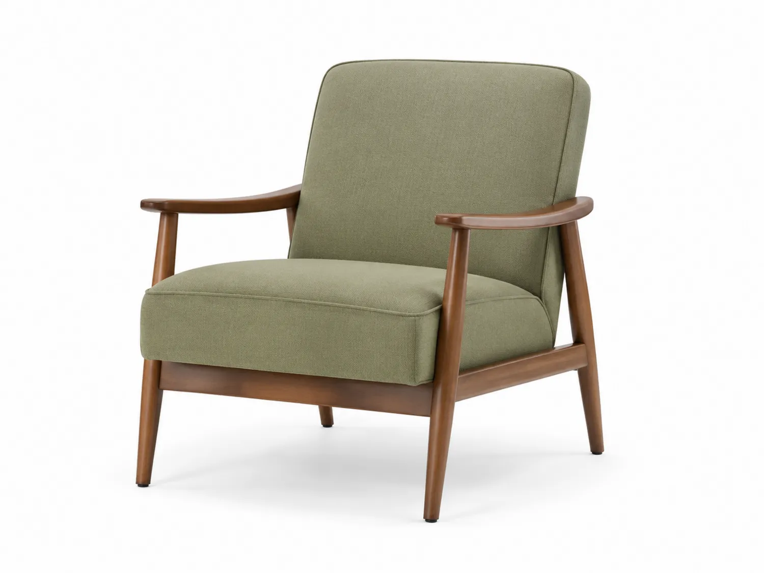 Fauteuil en bois et tissu vert 70x75x78 cm