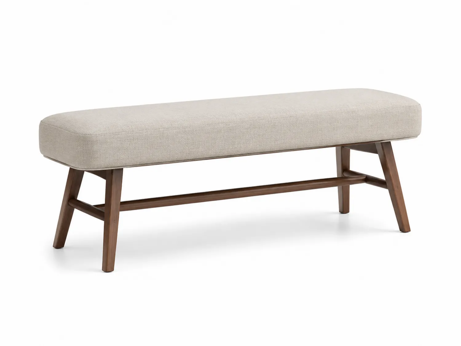 Banc en lin Beige avec pieds en bois
