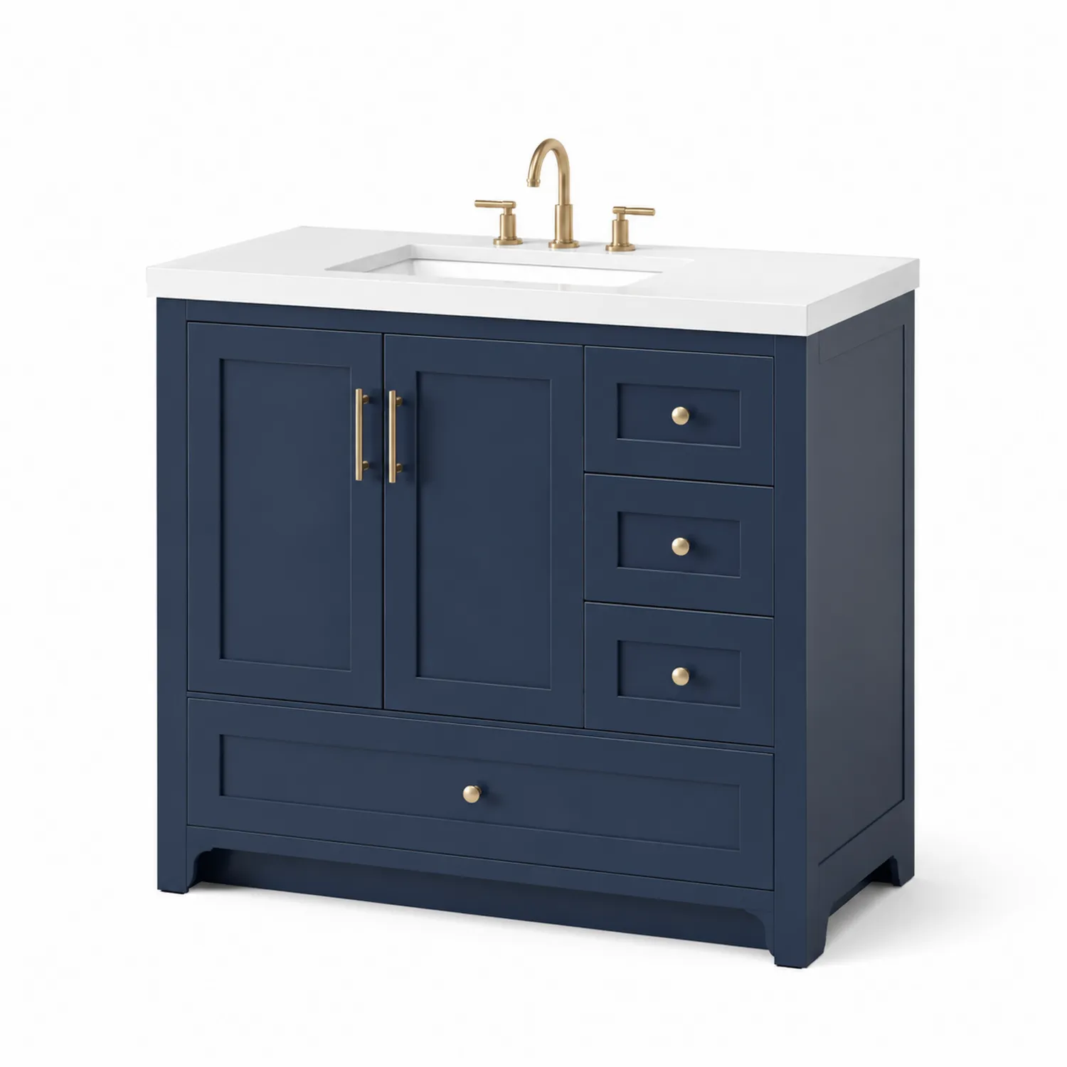 Meuble sous lavabo en bois, plan vasque céramique, 80x50x85 cm