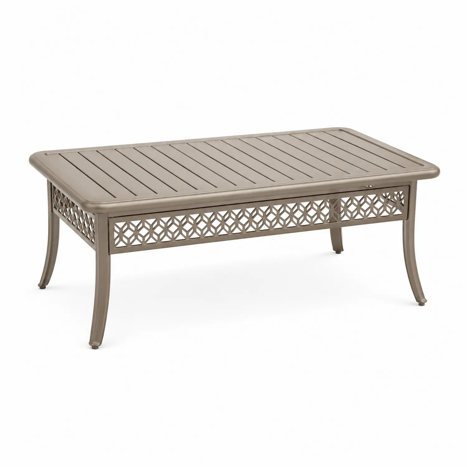 Table basse rectangulaire en aluminium marron