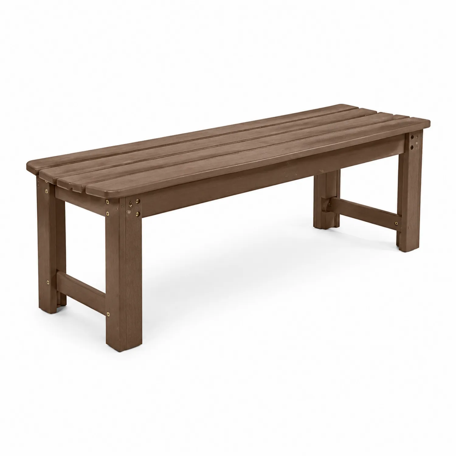 Banc d'extérieur en bois composite marron 120x35x45 cm