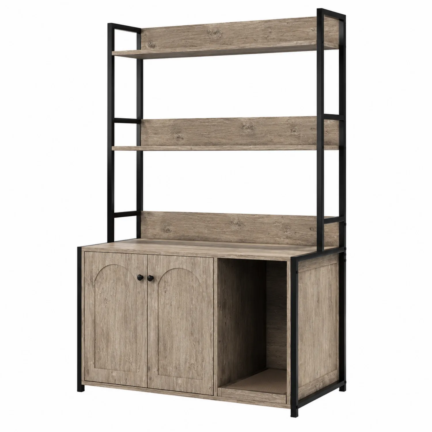 Buffet en Bois et Métal avec Étagères 180x120x40 cm Chêne Marron