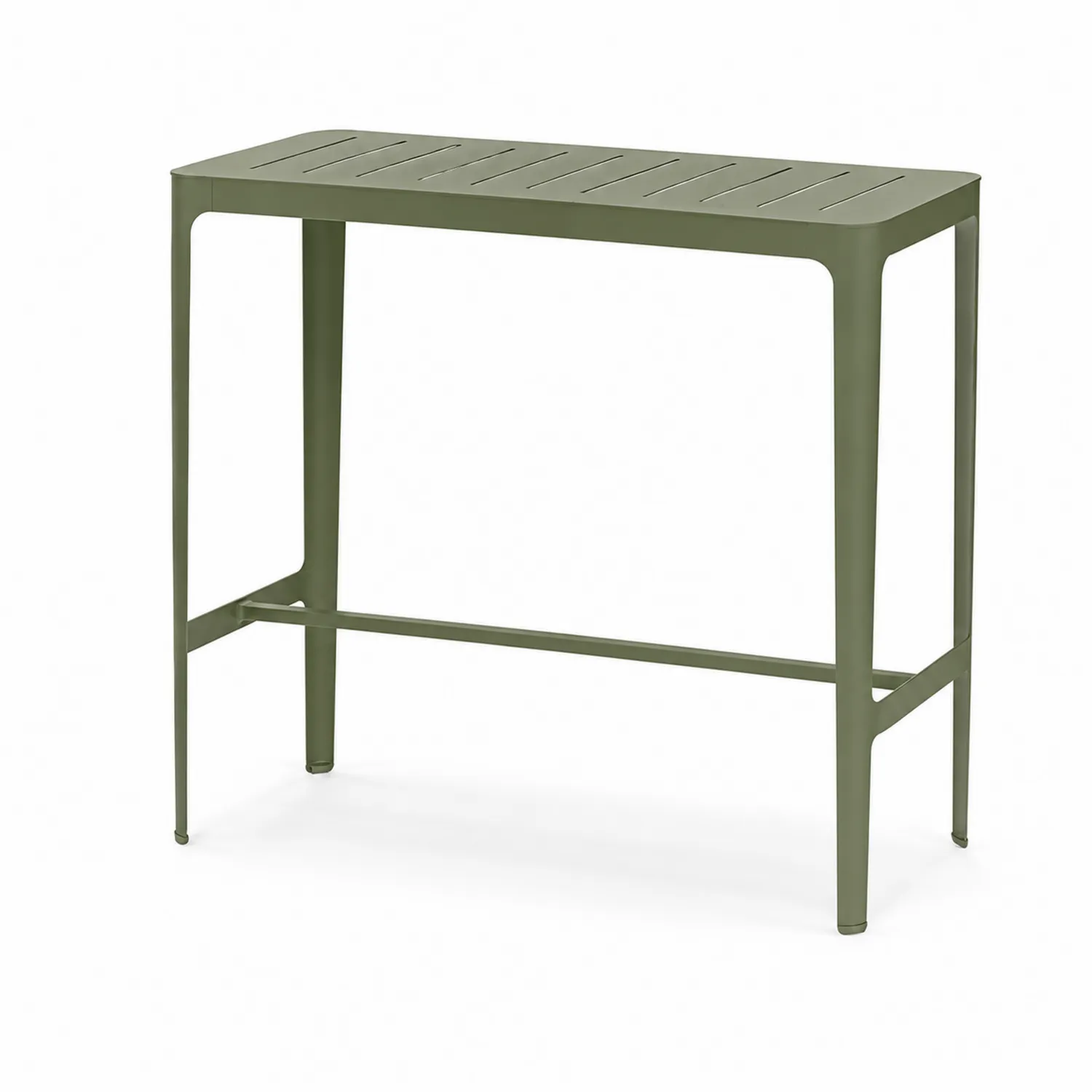 Table rectangulaire haute en métal 120x60x100 cm Vert