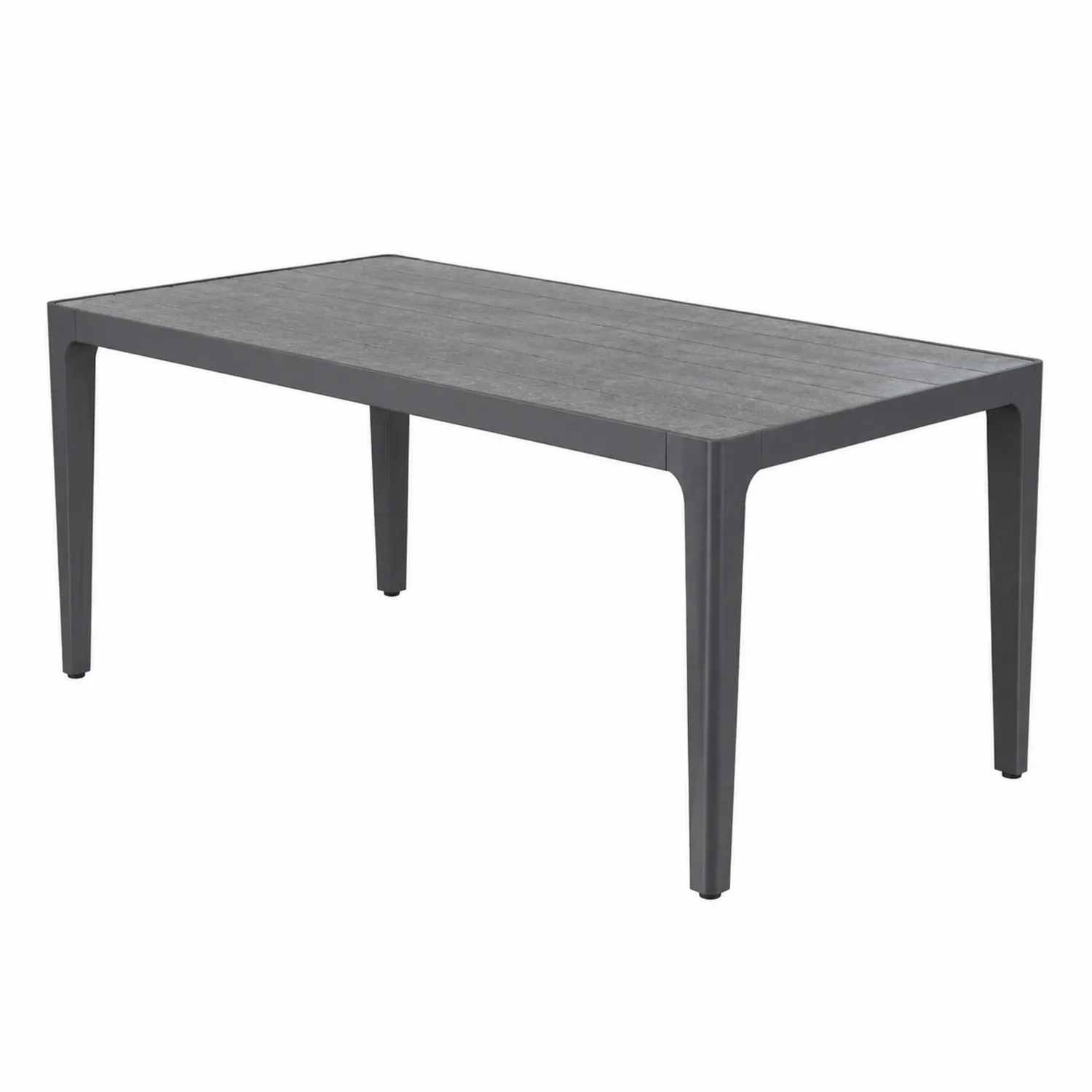 Table rectangulaire en aluminium et bois composite 180x90 cm