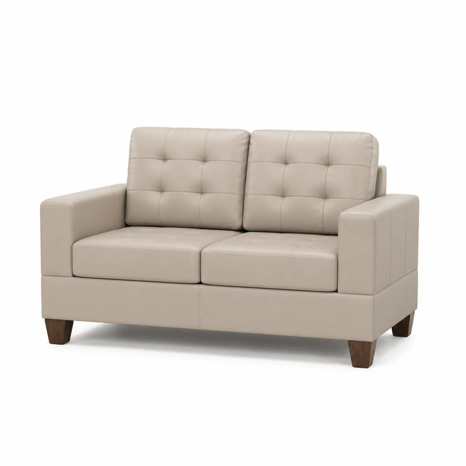 Canapé 2 places en cuir synthétique Beige
