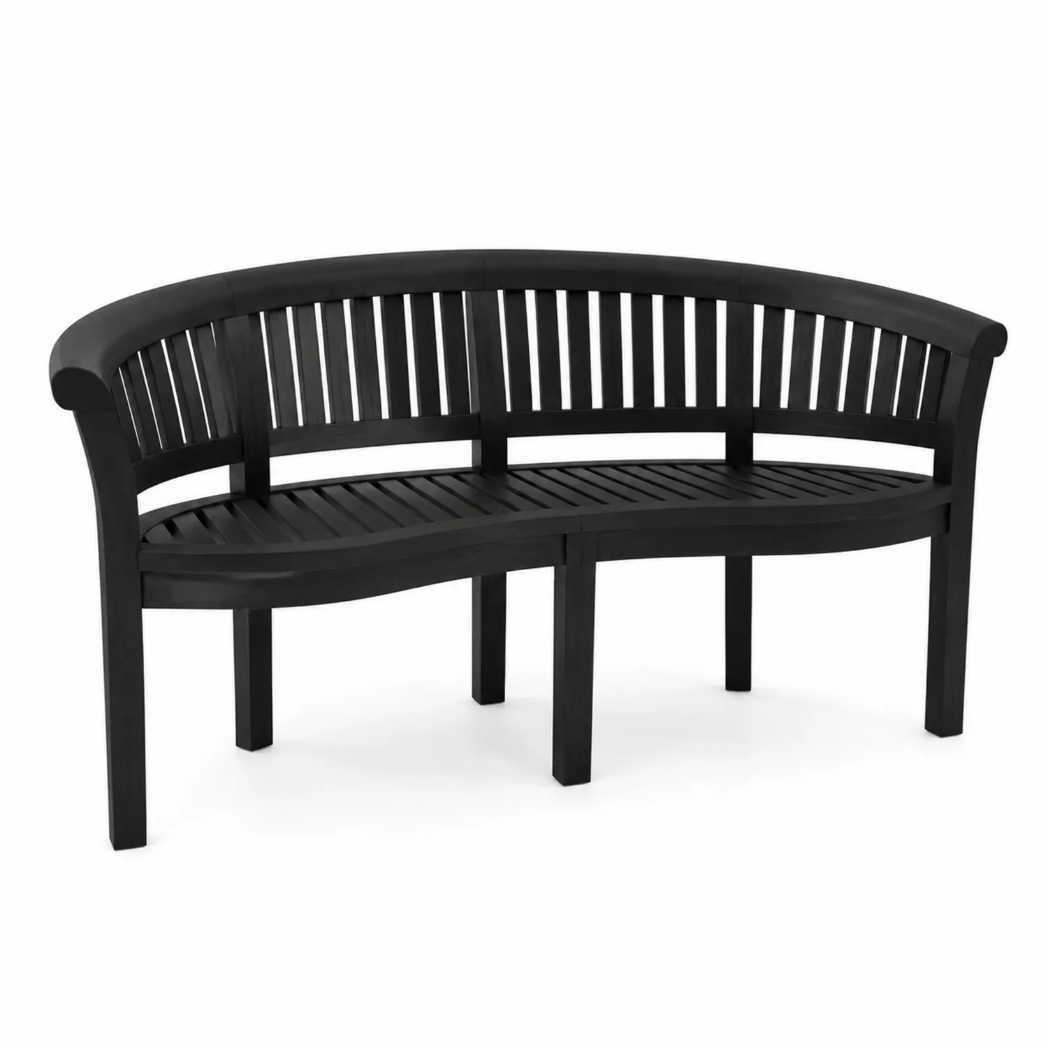 Banc d'angle en bois d'acacia noir 150 cm