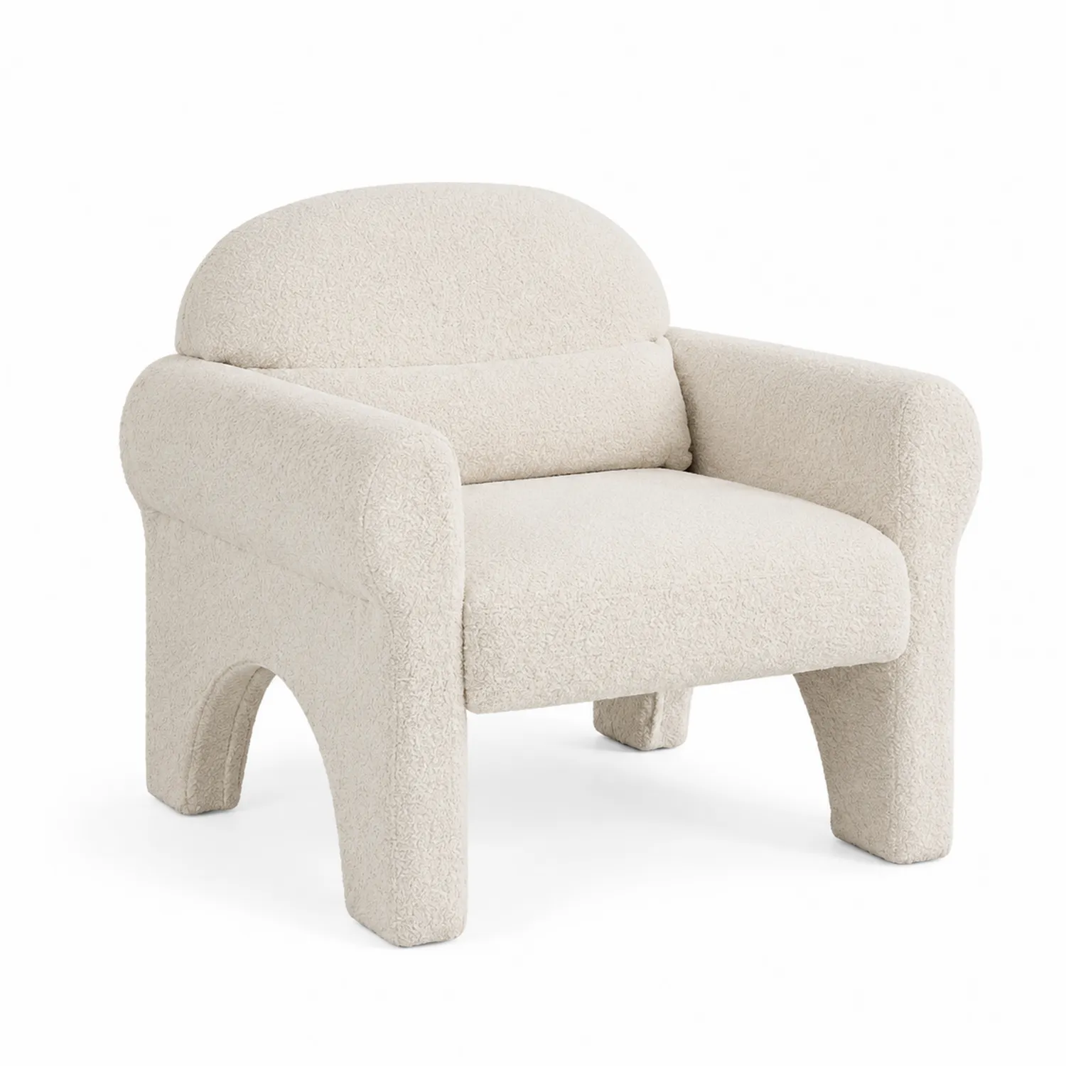Fauteuil en tissu bouclé beige 76x84x79 cm