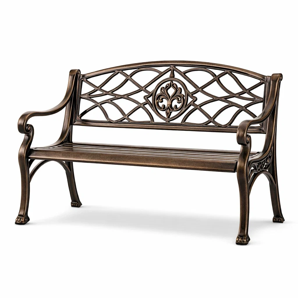 Banc en aluminium avec détails décoratifs-URBANVI BESPLACE