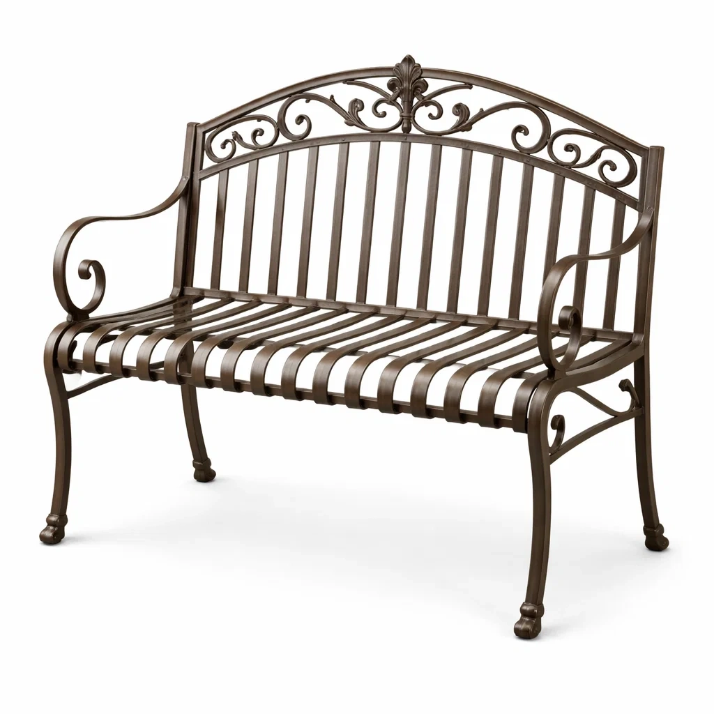Banc en fer forgé brun-URBANVI BESPLACE