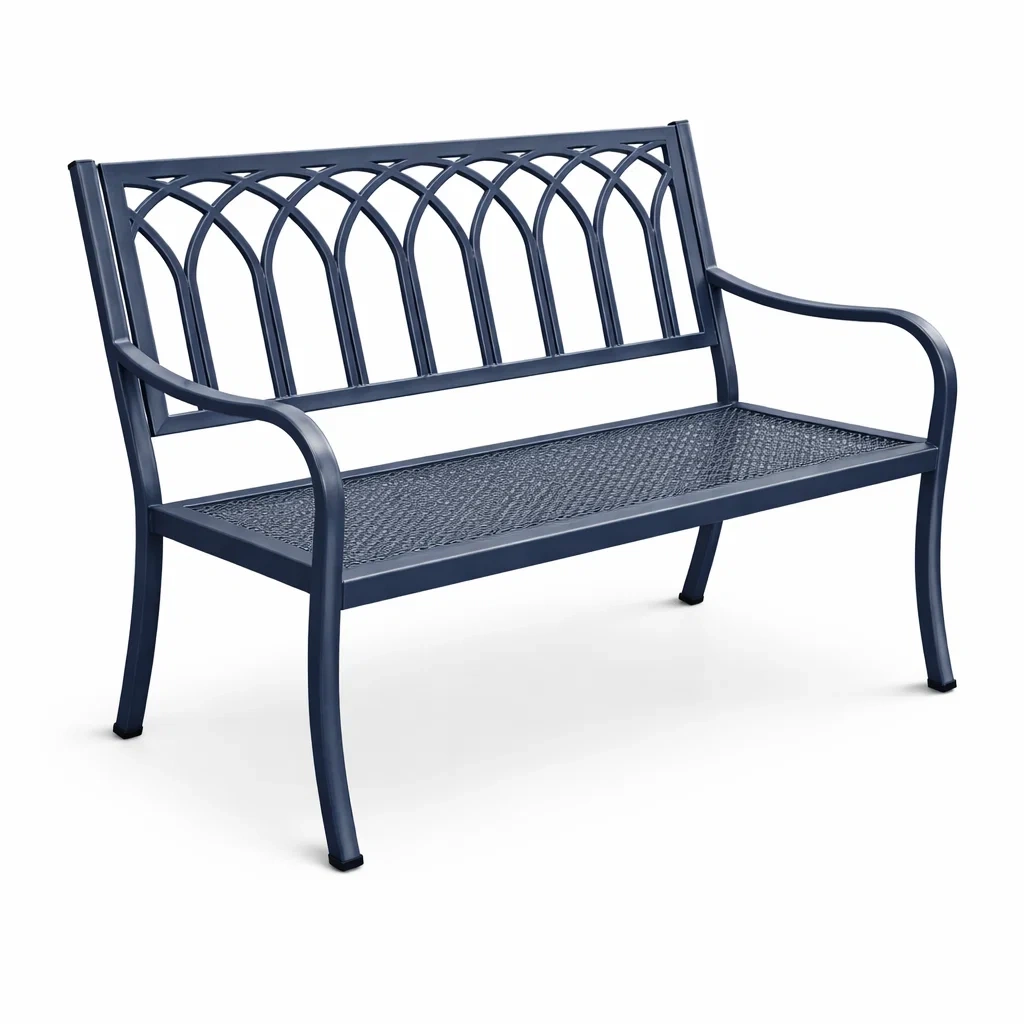 Banc en métal bleu 127 x 60 x 85 cm-URBANVI BESPLACE